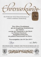 Die goldene Vereinsnadel mit Kranz DK Franken